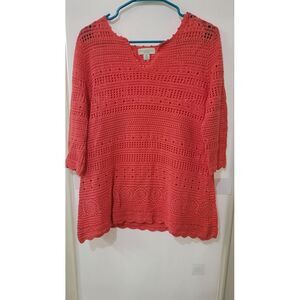 Appleseed's pink crochet‎ ps sweater